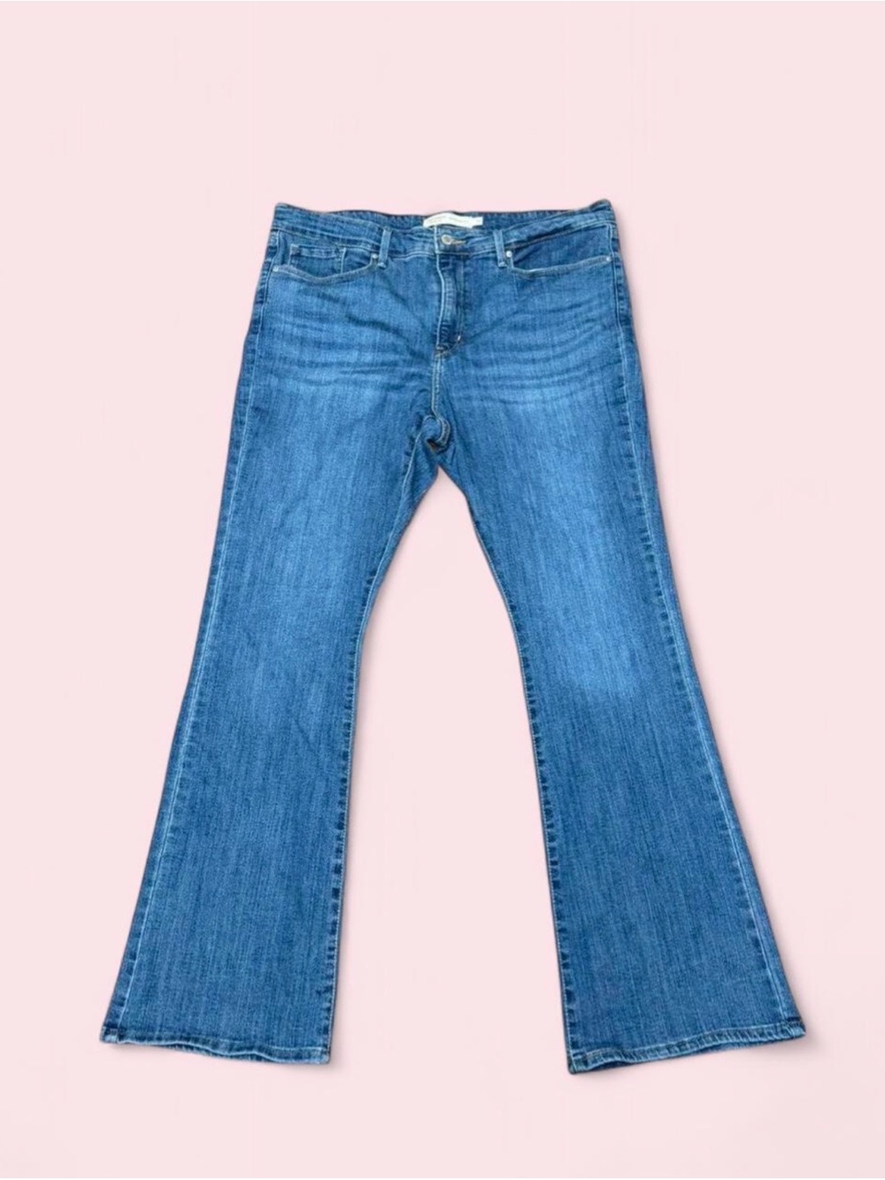 Signature Levi Strauss Mid Rise Bootcut Jeans Size 16 Medium Wash Stretch Denim